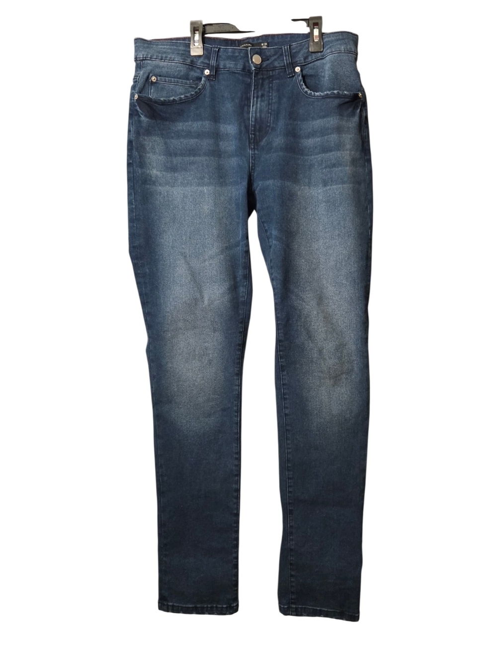 Tahari Men's Slim Skinny Jeans Dark Blue Wash Denim Whiskering 34x33 **